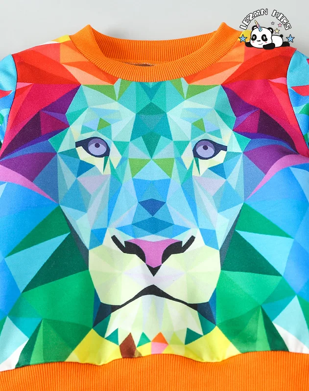 LEZONKIDS - Customizable Manufacture Animal Printing Cotton Fabric Design Boys Sweatshirt Set for 2 to 14T